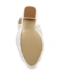 Белые кожаные босоножки на каблуке от Fiori&amp;Spine