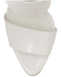 Белые кожаные босоножки на каблуке от Alexander Wang