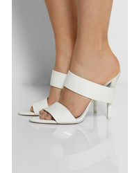 Белые кожаные босоножки на каблуке от Alexander Wang