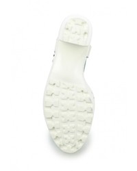 Белые кожаные босоножки на каблуке от Inario