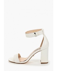 Белые кожаные босоножки на каблуке от Lino Marano