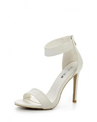 Белые кожаные босоножки на каблуке от Malien