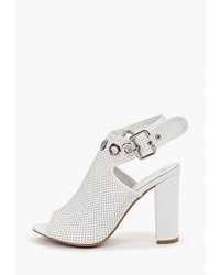 Белые кожаные босоножки на каблуке от OShade