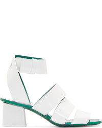 Белые кожаные босоножки на каблуке от Proenza Schouler