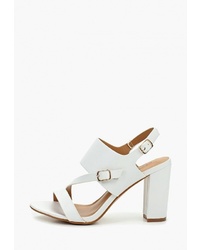 Белые кожаные босоножки на каблуке от Stephan
