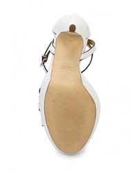 Белые кожаные босоножки на каблуке от Versace 19.69