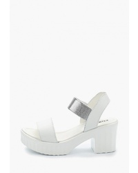 Белые кожаные босоножки на каблуке от Zenden Comfort