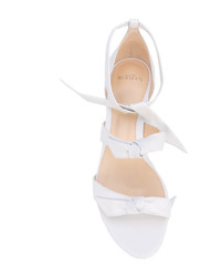 Белые кожаные босоножки на танкетке от Alexandre Birman