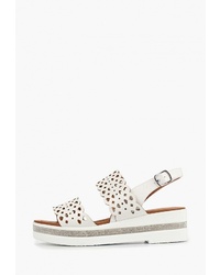 Белые кожаные босоножки на танкетке от T.Taccardi