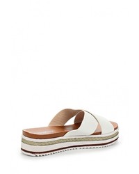 Женские белые кожаные босоножки от Diamantique