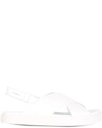 Женские белые кожаные босоножки от DKNY