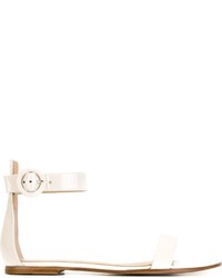Женские белые кожаные босоножки от Gianvito Rossi