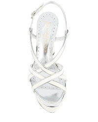 Женские белые кожаные босоножки от Jean-Michel Cazabat