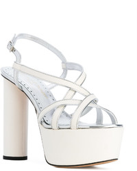 Женские белые кожаные босоножки от Jean-Michel Cazabat