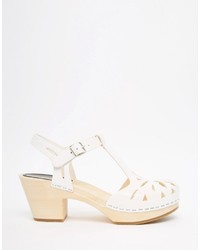 Женские белые кожаные босоножки от Swedish Hasbeens