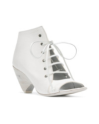 Белые кожаные ботильоны на шнуровке от Marsèll