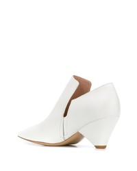 Белые кожаные ботильоны с вырезом от Christian Wijnants