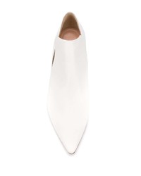 Белые кожаные ботильоны с вырезом от Christian Wijnants