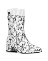 Белые кожаные ботильоны с принтом от MSGM