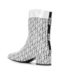 Белые кожаные ботильоны с принтом от MSGM