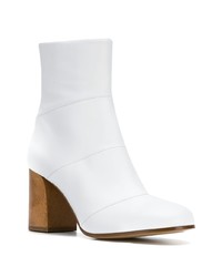 Белые кожаные ботильоны от Christian Wijnants