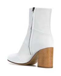 Белые кожаные ботильоны от Christian Wijnants