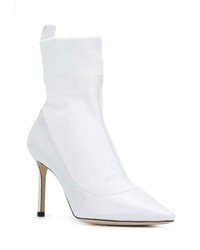 Белые кожаные ботильоны от Jimmy Choo