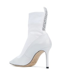 Белые кожаные ботильоны от Jimmy Choo