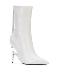 Белые кожаные ботильоны от Unravel Project