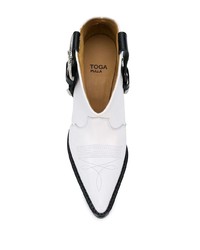 Белые кожаные ботильоны от Toga Pulla