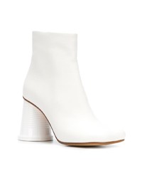 Белые кожаные ботильоны от MM6 MAISON MARGIELA