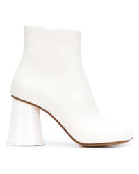 Белые кожаные ботильоны от MM6 MAISON MARGIELA