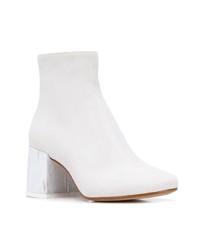 Белые кожаные ботильоны от MM6 MAISON MARGIELA