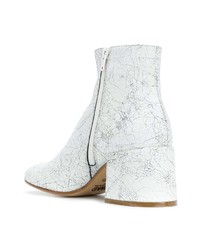 Белые кожаные ботильоны от MM6 MAISON MARGIELA