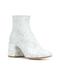 Белые кожаные ботильоны от MM6 MAISON MARGIELA