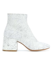 Белые кожаные ботильоны от MM6 MAISON MARGIELA