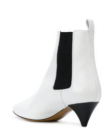 Белые кожаные ботильоны от Isabel Marant