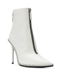 Белые кожаные ботильоны от Alexander Wang