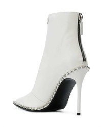 Белые кожаные ботильоны от Alexander Wang