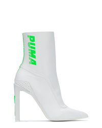 Белые кожаные ботильоны от Fenty X Puma