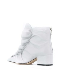 Белые кожаные ботильоны от Sergio Rossi