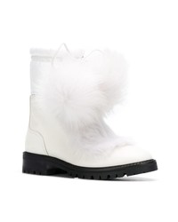 Белые кожаные ботильоны от Jimmy Choo