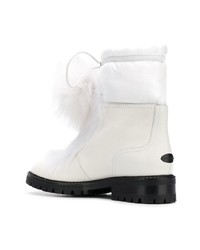 Белые кожаные ботильоны от Jimmy Choo