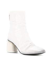 Белые кожаные ботильоны от Chuckies New York