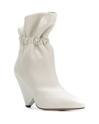 Белые кожаные ботильоны от Isabel Marant