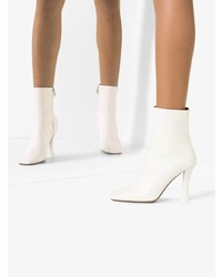 Белые кожаные ботильоны от Neous