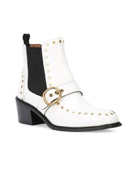 Белые кожаные ботильоны от Coach