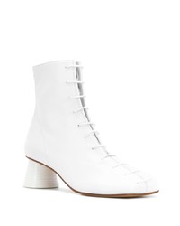 Белые кожаные ботильоны от MM6 MAISON MARGIELA