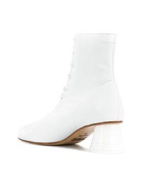 Белые кожаные ботильоны от MM6 MAISON MARGIELA