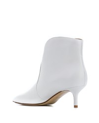 Белые кожаные ботильоны от Francesco Russo